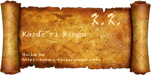Kazári Kinga névjegykártya